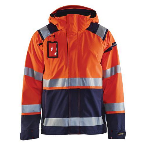 Veste hardshell haute visibilité orange fluorescent/marine