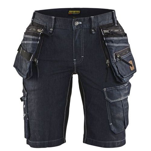 Short x1900 artisan denim/stretch 2D femme marine/noir