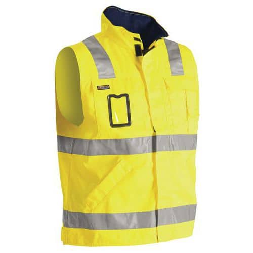 Gilet sans manche haute visibilité jaune fluorescent/marine