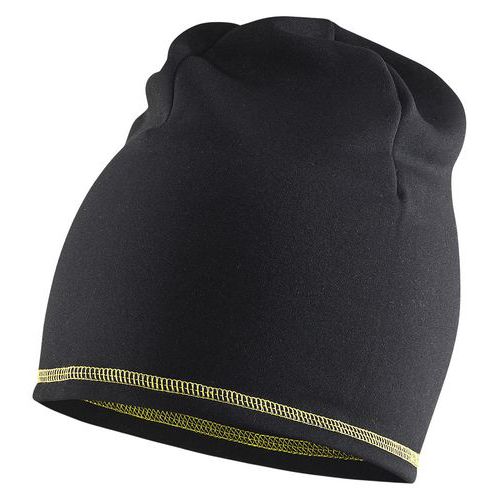 Bonnet en polaire noir/jaune