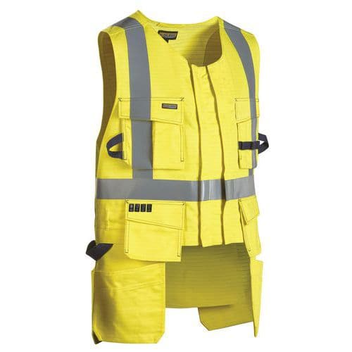 Gilet porte-outils multinormes jaune fluorescent