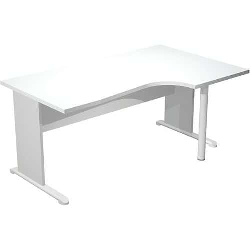 Bureau compact 90° droit avec pieds L bois Fast - 160cm - Artarredi