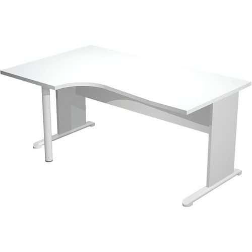 Bureau compact 90° gauche avec pieds L bois Fast - 160cm - Artarredi