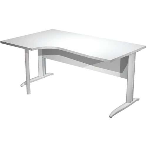 Bureau compact 90° gauche avec pieds L métal Fast - 160cm - Artarredi