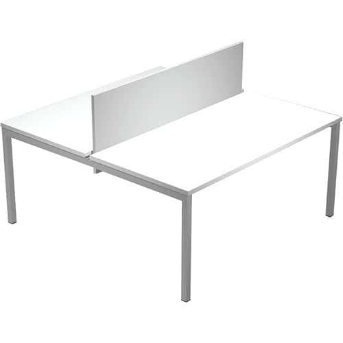 Bureau bench Fast 4 pieds avec panneau écran - 140x164cm - Artarredi