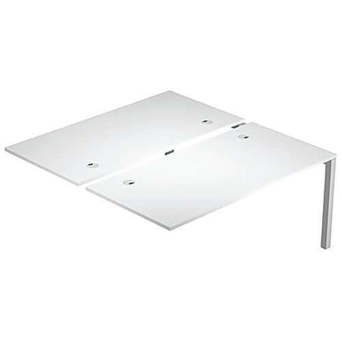 Prolongation bureau Trendy 2 postes - 140 cm - Pieds blanc - Artarredi