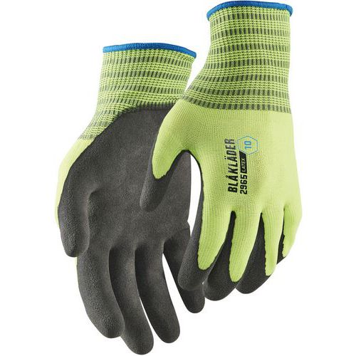 Gants de travail enduit de latex - Jaune fluo - Blakader