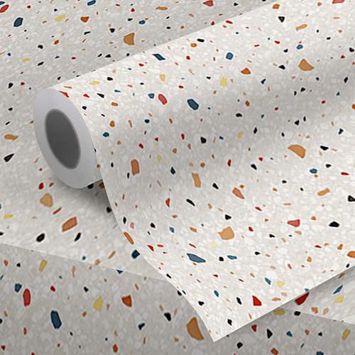 Adhésif décoratif imitation terrazzo beige coloré - Luminis