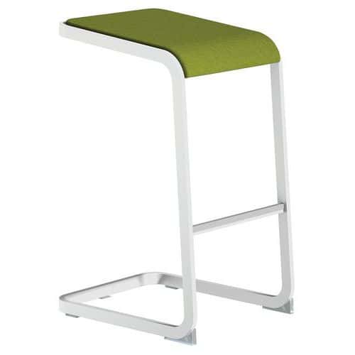 Tabouret haut ergonomique avec pied blanc C-Stool