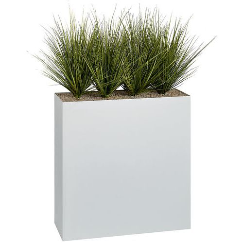 Jardinière métal sur roulettes hauteur 90 cm Graminées