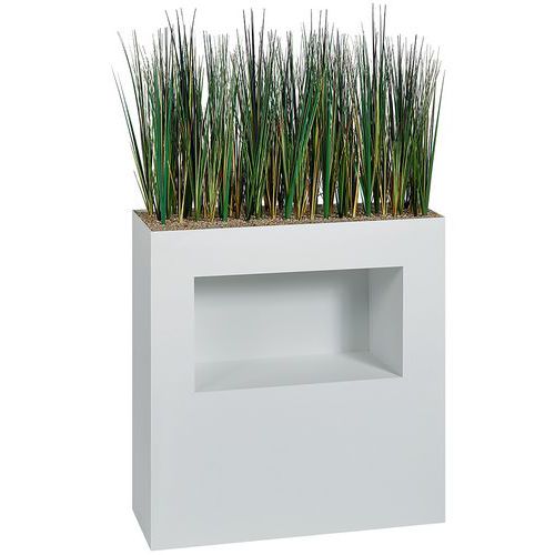 Jardinière métal sur roulettes M1 et niche  hauteur 90 cm Herbes