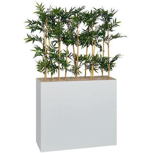 Jardinière métal sur roulettes hauteur 74 cm Bambous