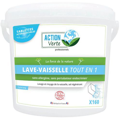 Action Verte 160 tablettes lave-vaisselle cycle long Ecocert