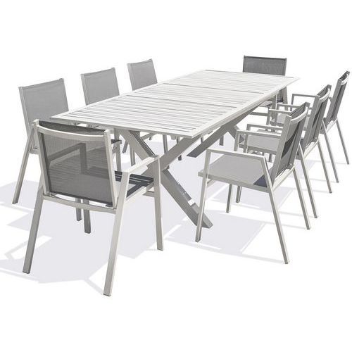 1 table jardin Floride 240x100cm + 8 fauteuils - DCB GARDEN