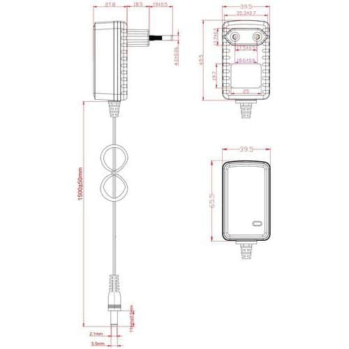 Bloc d'alimentation Jack - Sortie 12V 2A - Generique