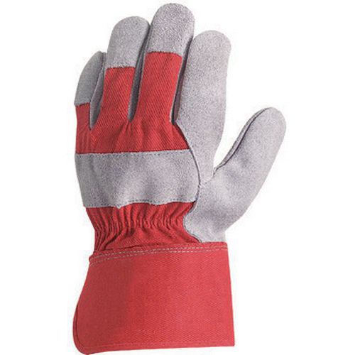 Gants docker Eurostrong 152 croûte vachette toile rouge - Coverguard