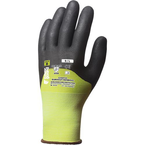 Gants Eurocut N318HVC CUT B. HPPE J18 jaune - Coverguard