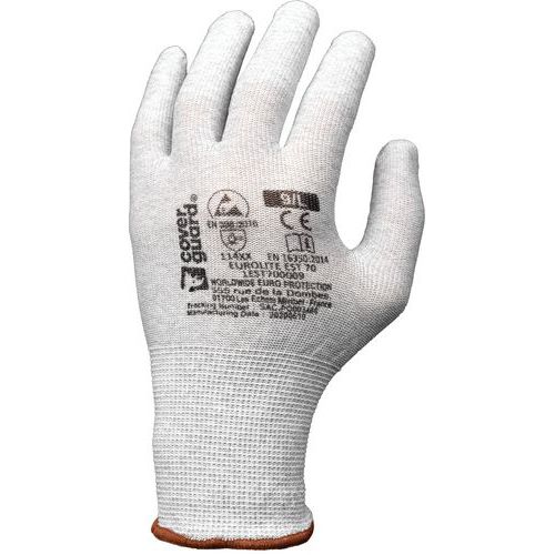 Gants Eurolite 1EST70 J13 polyester carbone non enduit - Coverguard