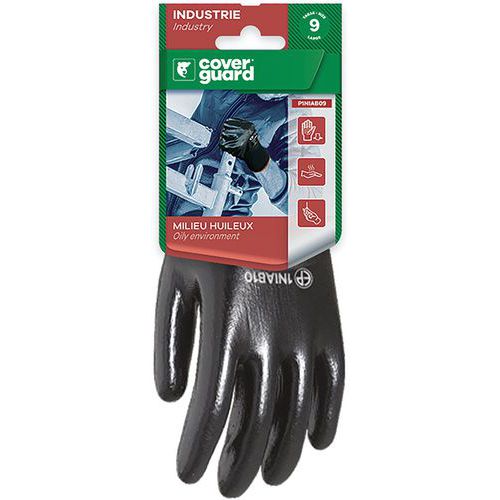 Gants Eurolite 1NIAB J15 enduit 3/4 nitrile noir - Coverguard