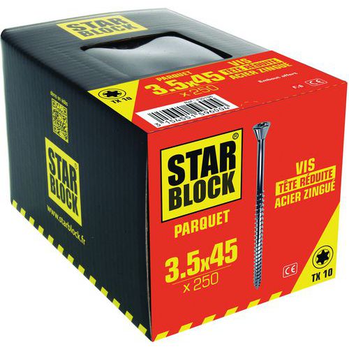 Vis à tête réduite crantée Torx - Boîte de 250 - Starblock