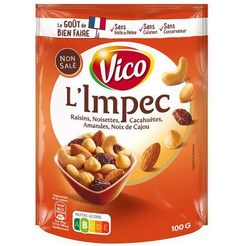 Mélange de fruits secs et noix - L'Impec - 100 g - Vico