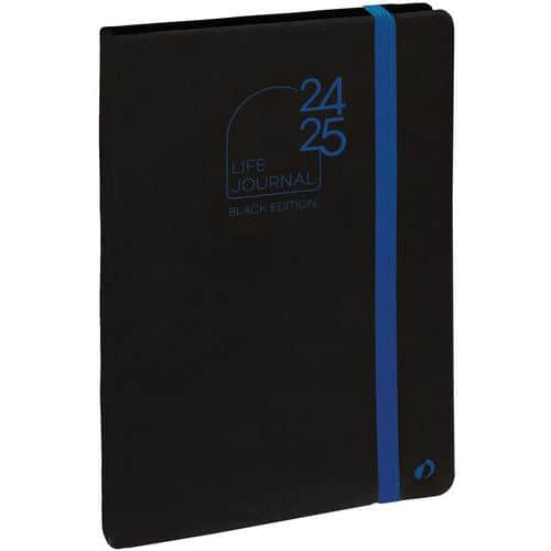 Agenda semainier 2025 16 mois Black Plan Note - 15x21 cm - Quo Vadis