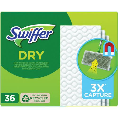 Lingette sèche Dry pour balai Swiffer - Boîte de 36 - Swiffer