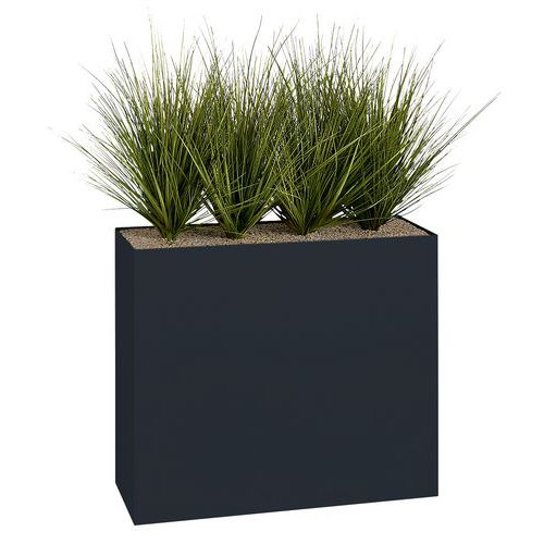 Jardinière métal sur roulettes hauteur 74 cm Graminées