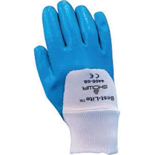 Gants grip polyvalents 4400 enduit nitrile bleu - Contact alimentaire