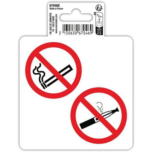 Panneau Défenser de fumer adhésif - 10 cm - Exacompta