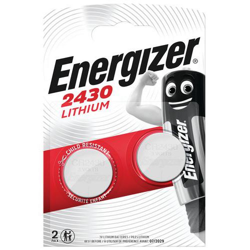 Pile bouton - CR2430 - 3V - Lot de 2 - Energizer