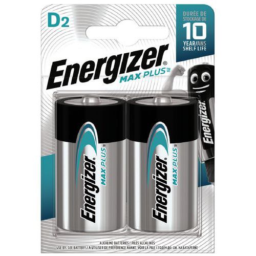 Pile alcaline Max PLus D/LR20 FSB2 - Lot de 2 - Energizer