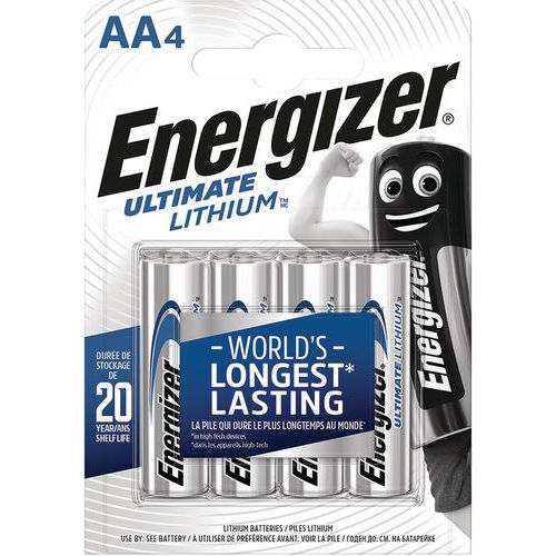 Pile Lithium Ultimate - AA/LR6 - 1.5 V - Lot de 4 - Energizer