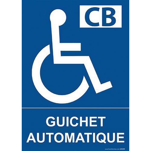 Panneau guichet automatique pour personnes handicapées PMR