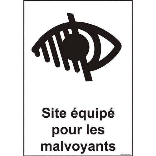 Panneau de signalisation site équipé pour les malvoyants