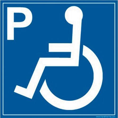 Panneau de signalisation place parking pour personnes handicapées