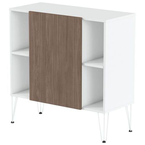 Rangement mi-haut Java hauteur 101 cm 1 porte 4 niches - MBA