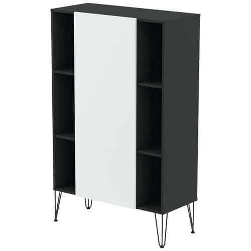 Rangement haut Java hauteur 160 cm 1 porte 6 niches - MBA