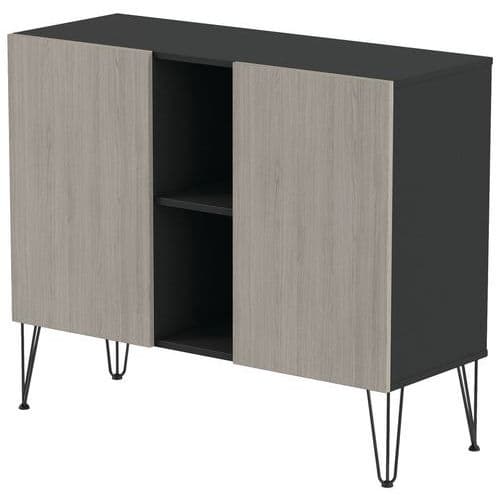 Rangement mi-haut Java hauteur 101 cm 2 portes 2 niches - MBA