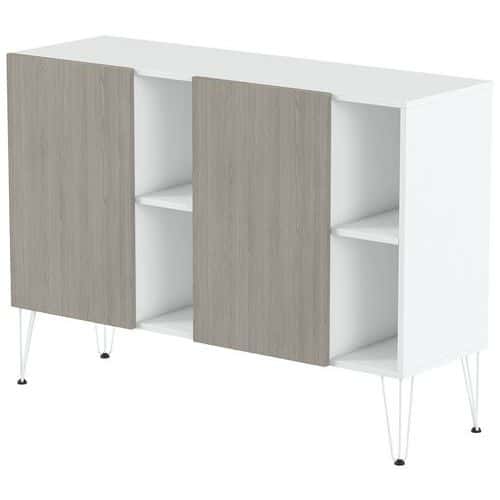 Rangement mi-haut Java hauteur 101 cm 2 portes 4 niches - MBA