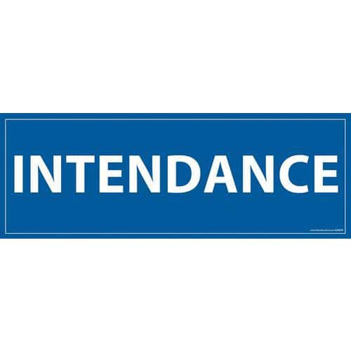 Signalisation information intendance fond bleu 210 x 75 mm