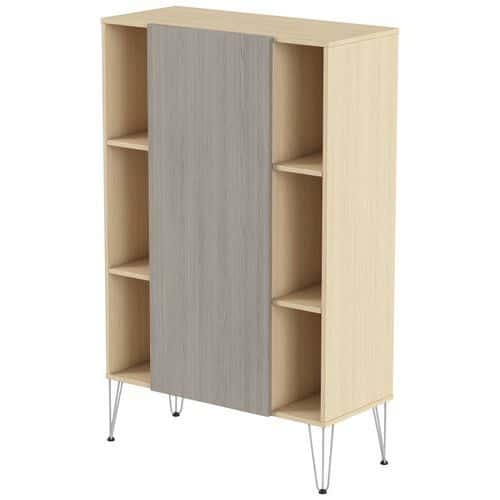 Rangement haut Java hauteur 160 cm 1 porte 6 niches - MBA