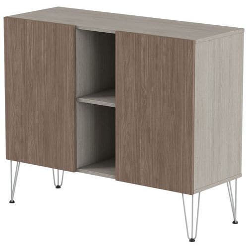 Rangement mi-haut Java hauteur 101 cm 2 portes 2 niches - MBA