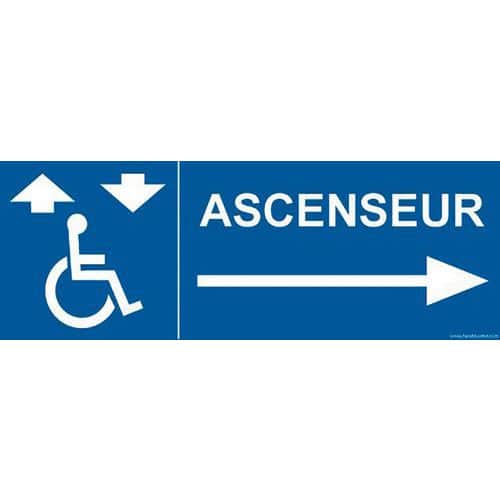 Signalisation ascenseur flèche droite