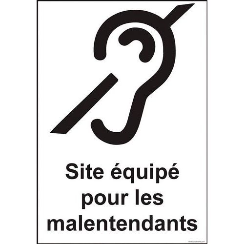 Panneau de signalisation site équipé pour les malentendants