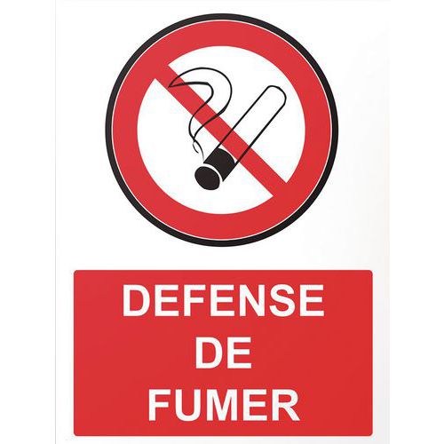 Panneau rectangulaire de sécurité défense de fumer