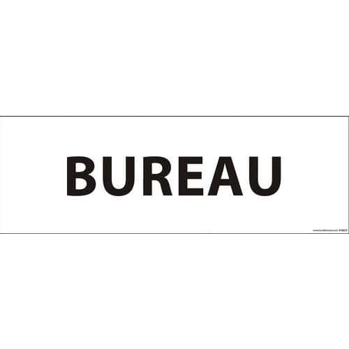 Signalisation d'information bureau blanc ou gris vinyle ou PVC 210 x 75 mm