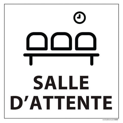 Signalisation information salle d'attente fond blanc 250 x 250 mm