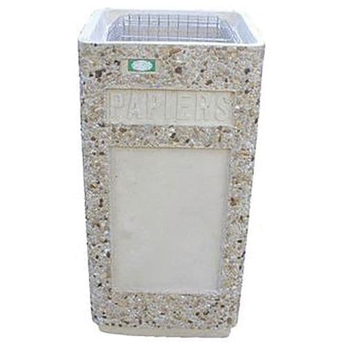 Poubelle béton carrée 50 litres - gravillons lavés