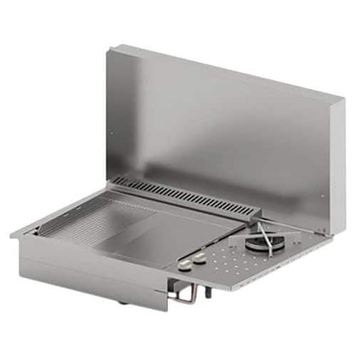 Plancha encastrable gaz- OASI 80 lisse rainurée + Feu dual - 8400 W - Planet